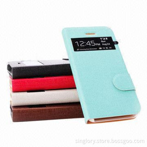 Leather Cases for iPhone 5C/5S, Stand and Wallet Style, Various Colors Available